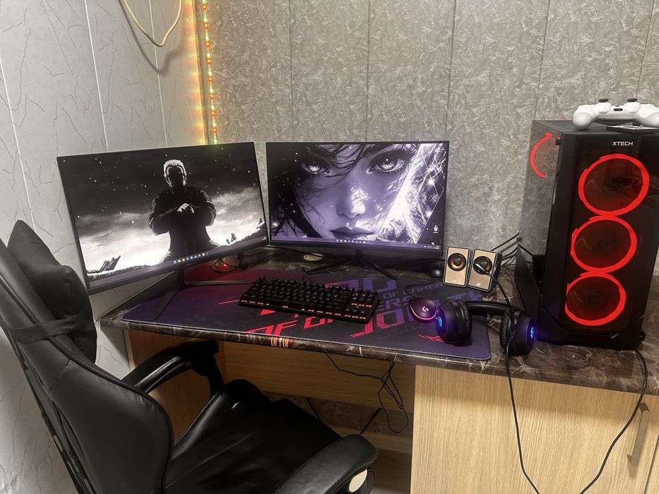 Игровой ПК + 2 монитора + периферия + кресло! Полный комплект