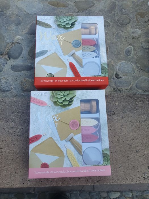 Комплект за восъчни печати, AVEC,  розов и червен