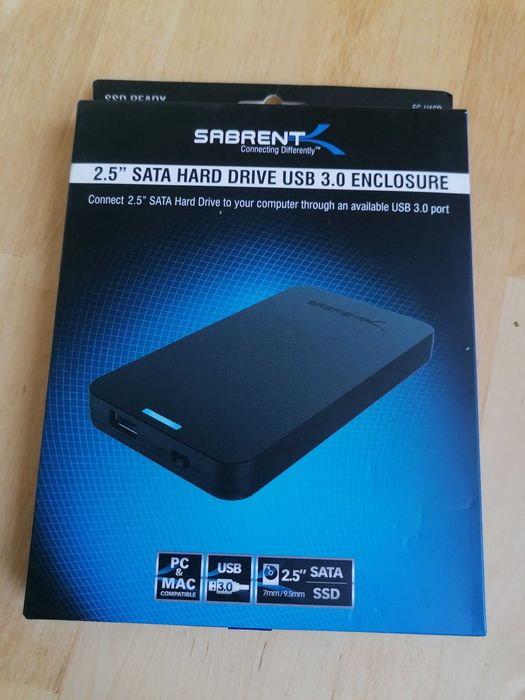 Carcasă externă Sabrent USB 3.0 pentru HDD/SSD SATA 2.5" – Tool-Free, UASP, până la 5 Gbps