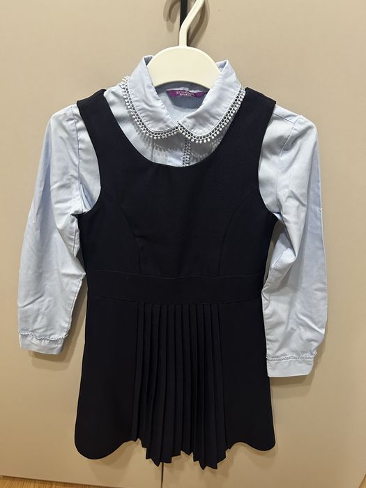 Школьный сарафан с рубашкой для девочки