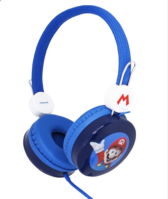Căști cu fir OTL Technologies SM1109 Super Mario pentru copii, albastre