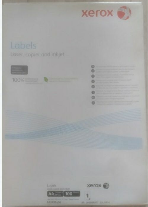 Лейбл. Бумага самоклеющаяся Xerox A4