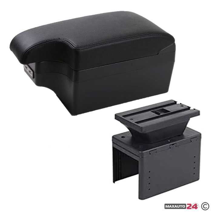 Подлакътник универсален черен с 6 USB - PG25 За Кола Автомобил МПС Бус Микробус с кабел За Зареждане
