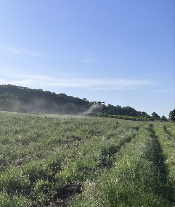 Пръскане с ДРОН!!!