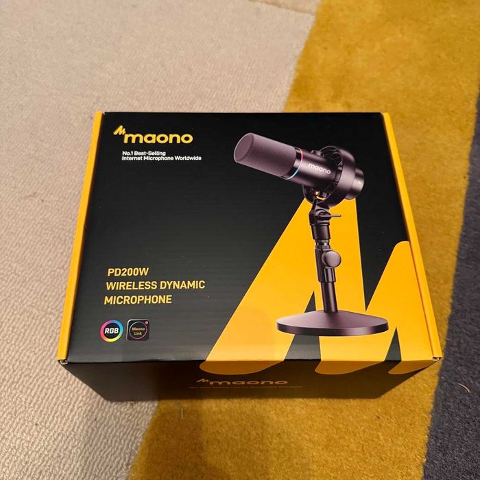 MAONO PD200W Хибриден динамичен безжичен подкаст микрофон със стойка