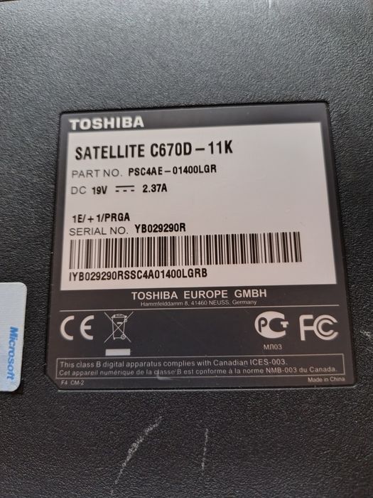 Toshiba Satellite C670D