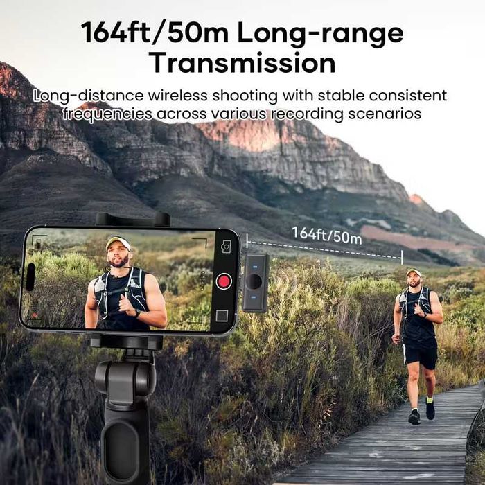 Set 2 microfoane wireless pentru iPhone, iPad, Android