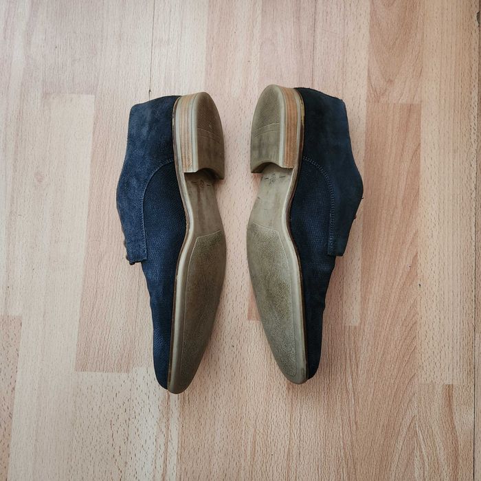 Pantofi piele naturala albastru bleumarin