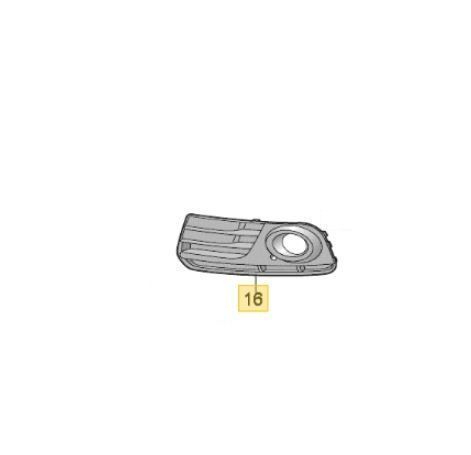Grila bara fata Audi Q5 (8R), 06.2012-09.2016, partea Stanga, negru, satin; gauri proiectoare
