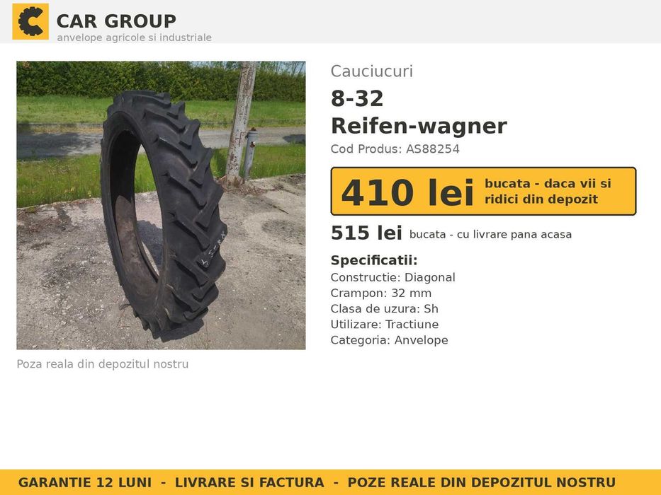 Anvelope Cauciucuri 8-32 8R32 8 32 8x32 832 Reifen-wagner Prasitoare Tractor Roti Inguste SH Second Hand DISCOUNT Oferta Pret Bun Reducere Livrare