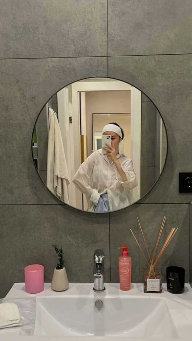 Зеркало круглое настенное интерьерное универсалное думалок ойна