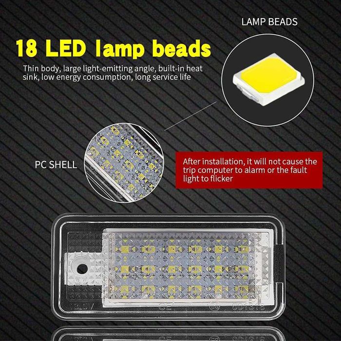 LED Плафони за Audi A3 8P A4 B6 B7 A6 A8 Q7 за заден номер АУДИ А3 А4