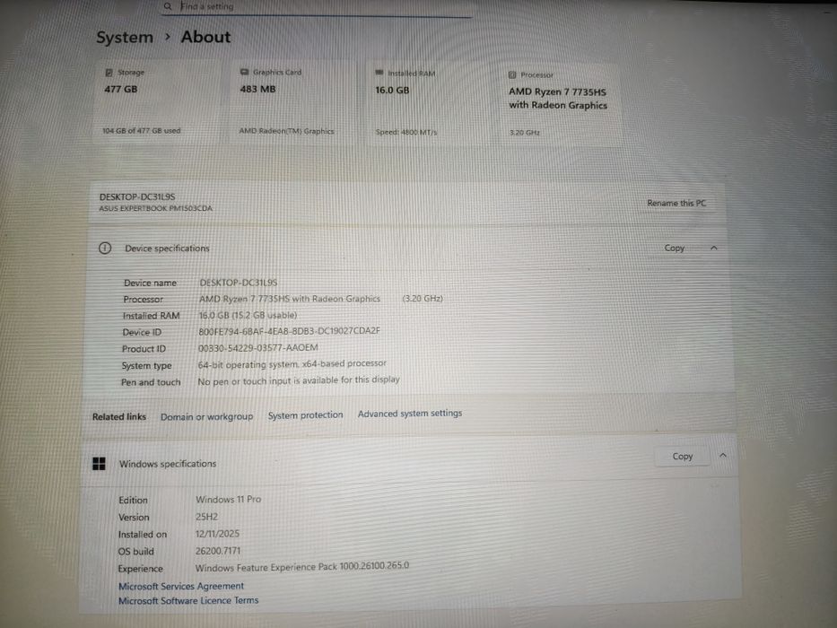 Laptop Asus Expertbook