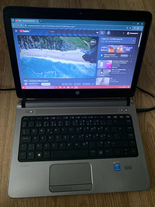 Laptop Hp ProBook Slim intel core i5,Display 14 led,Windows 10 Pro,SSD 130gb memorie,8gb ram cu incarcator.