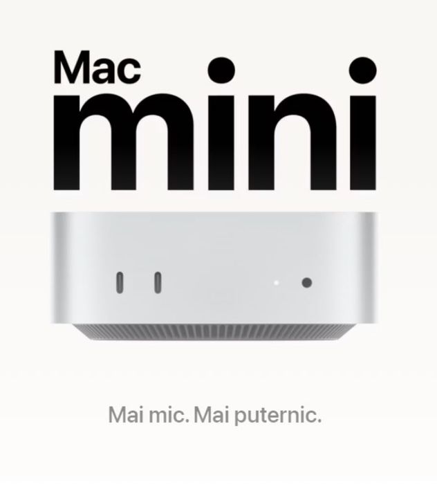 Mac Mini Apple M4, 10 nuclee CPU and 10 nuclee GPU, 24GB, 512GB SSD