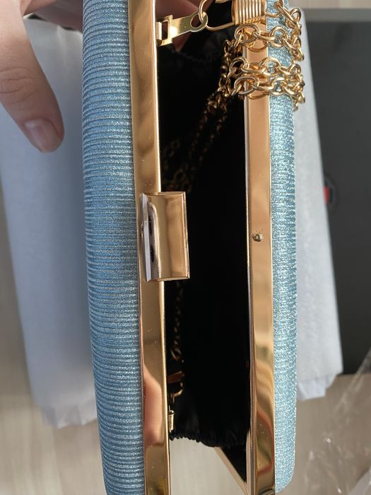 Чанта синя за бал