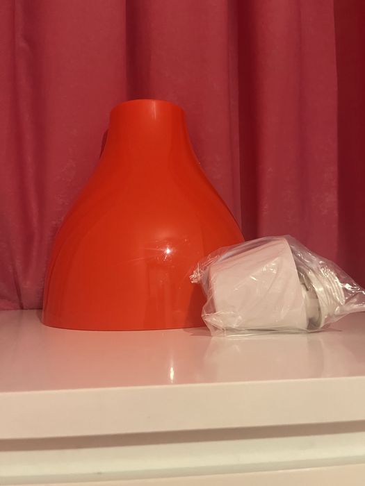 Червена лампа за таван 40 см