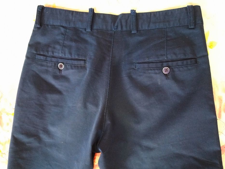 Брюки школьные, синие, р.46