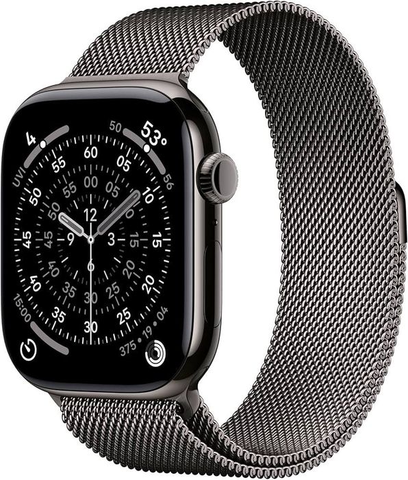 Apple watch 11 46mm. Gold Titanium Case with Gold Milanese Loop