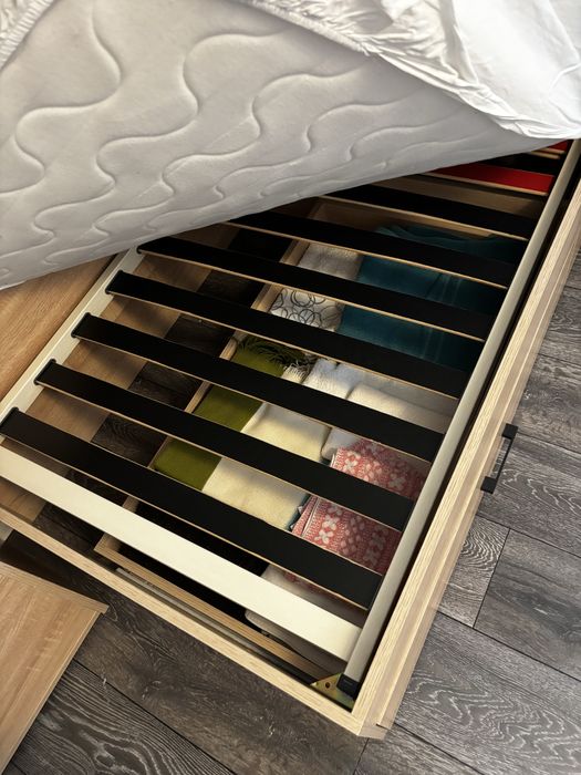 Легло дъб сонома 190/85 с матрак и подматрачна рамка