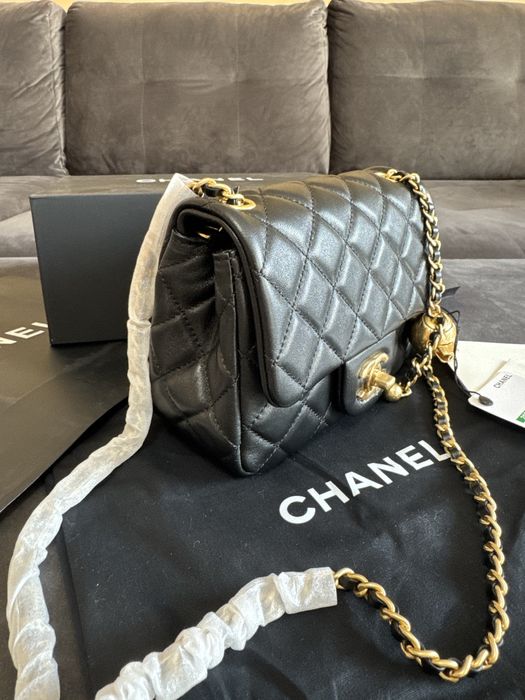 Poseta Chanel Vanity 17cm - full box/premium/crem/negru