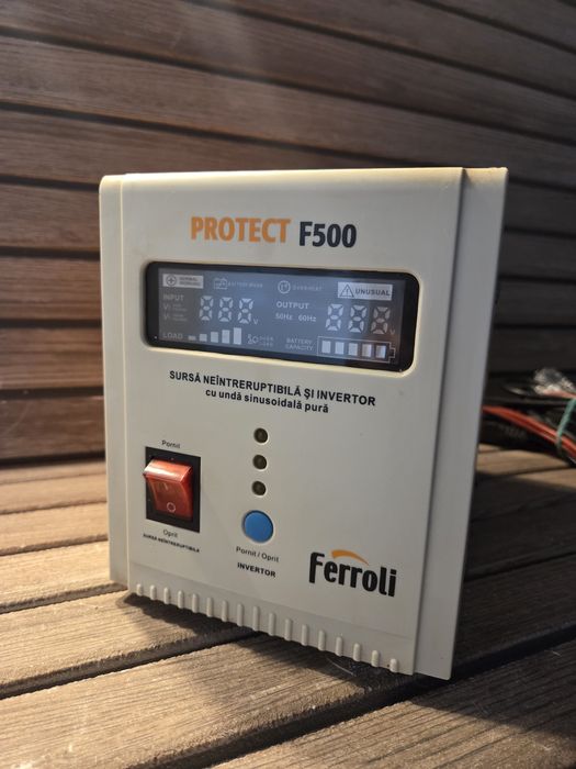 UPS Invertor Ferroli Protect F500 500W / 800VA Sinus Pur – 12V