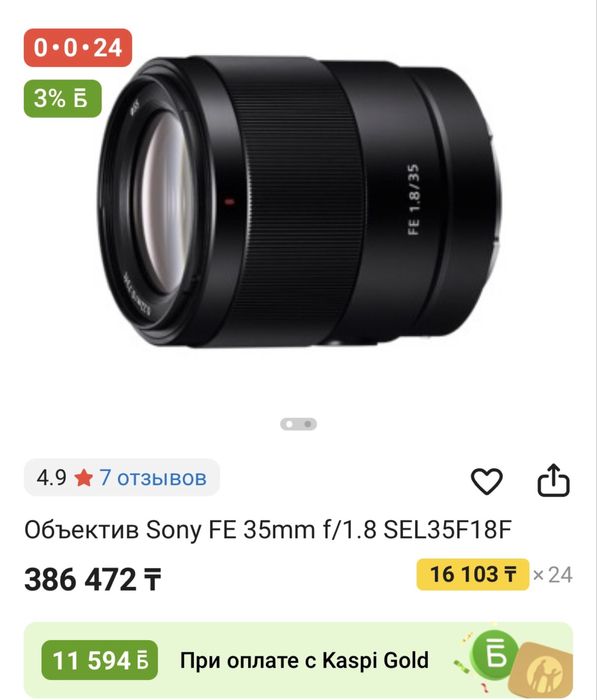 Объетив Сони 35мм