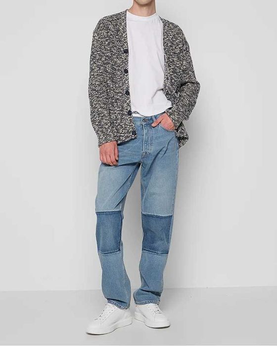 NN.07, Cardigan din bumbac Jesse, Albastru, M