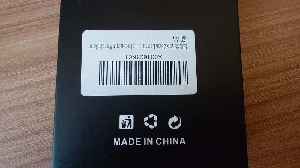 Синя кожена каишка за часовник 22 мм с разгъваща се закопчалка