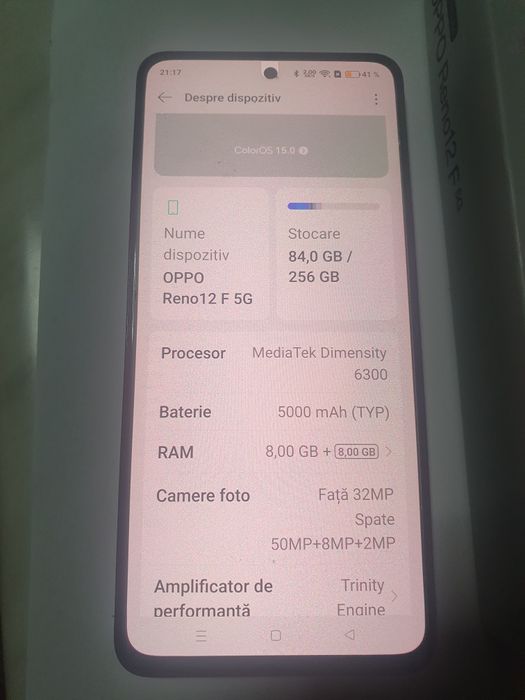 Oppo Reno 12 f-256 gb-8 gb ram