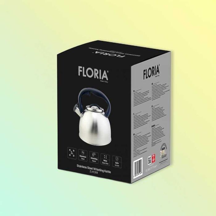 Чайник от неръждаема стомана FLORIA 3 л – полиран външен вид