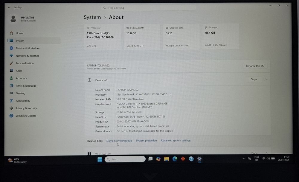 Геймърски Лаптоп HP Victus [ I7-13620H ] [ 16GB DD5 ] [ 1TB SSD ] [ RTX 5060 ]