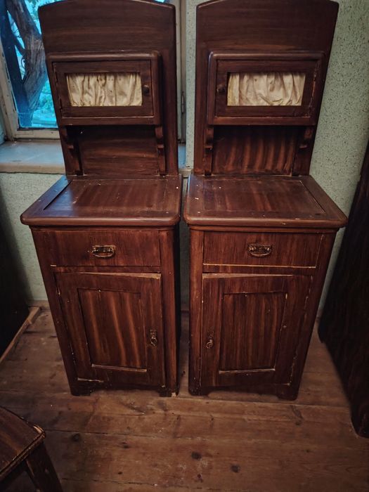 Set Mobilier Vintage / Interbelic din Lemn Masiv cu Furnir de Nuc