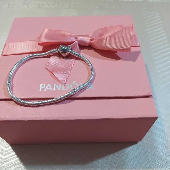 Brățară argint 925 cu lanț clasic și catarama in forma de inimioara