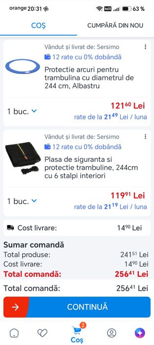 Trambulină copii 244cn