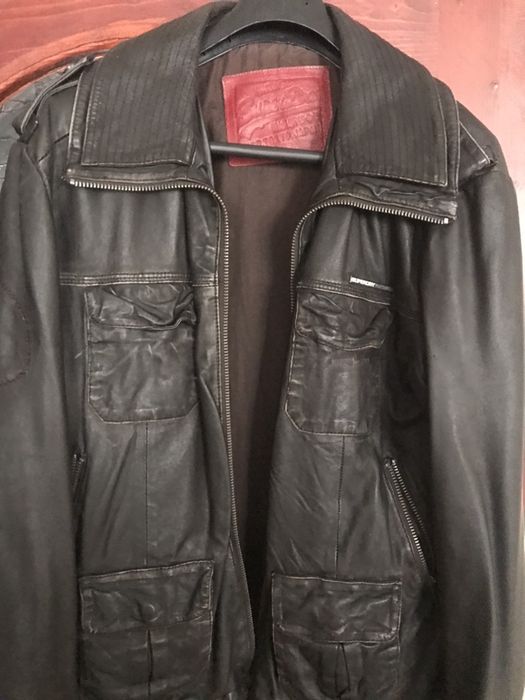 Super Dry Japan:Rayan Bomber естествена кожа