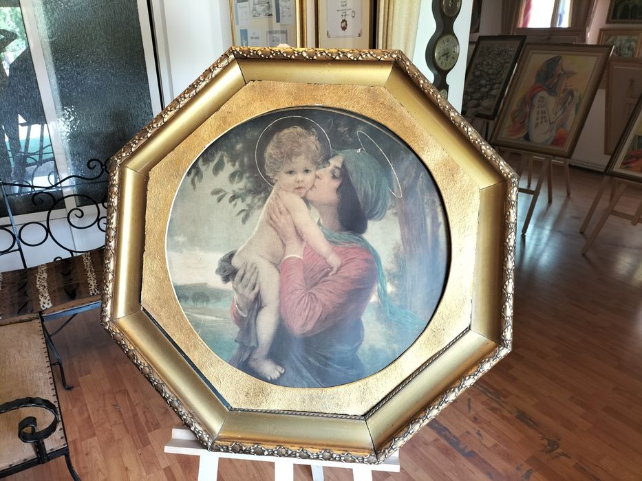 Tablou icoana rama hexagonala vintage