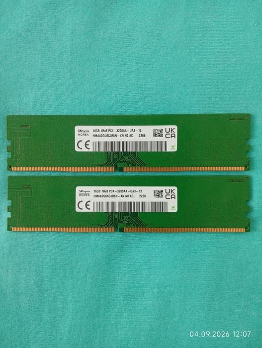 Kit memorii PC, SK Hynix, 32Gb (2x16Gb), ddr4, Frecvența 3200MHz,