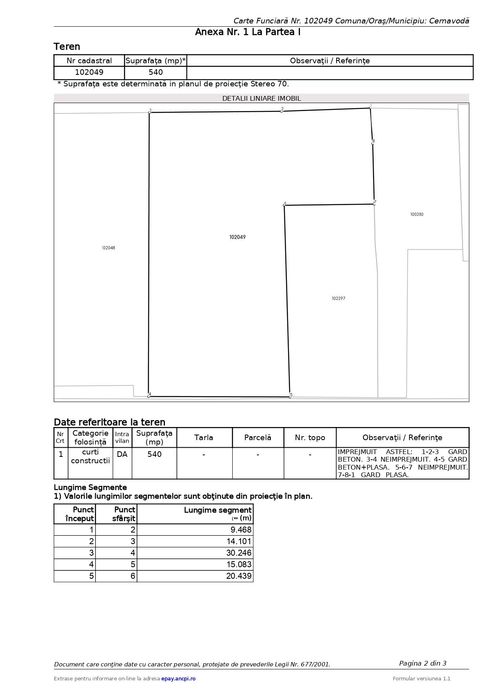 Vand teren intravilan Cernavodă . 737 mp. (POT 70%, P+4)