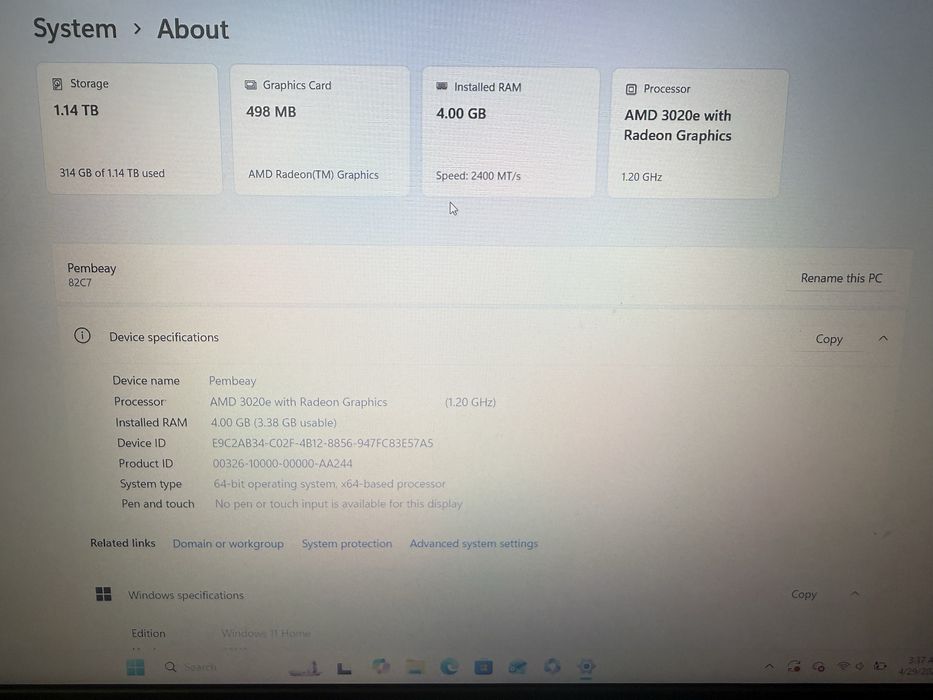 Leptop Lenovo V15-ADA