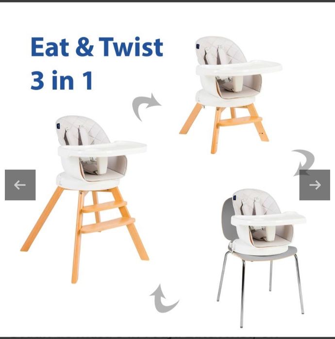 Scaun de masă copii Juju Eat&Twist 3 în 1 – stare foarte bună