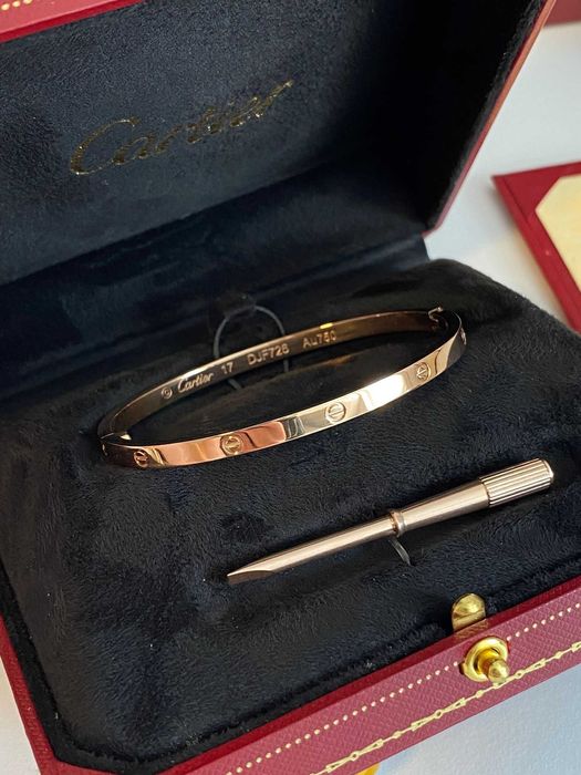 Brățară Cartier Love Slim 17 Rose Gold 750 cu cutie