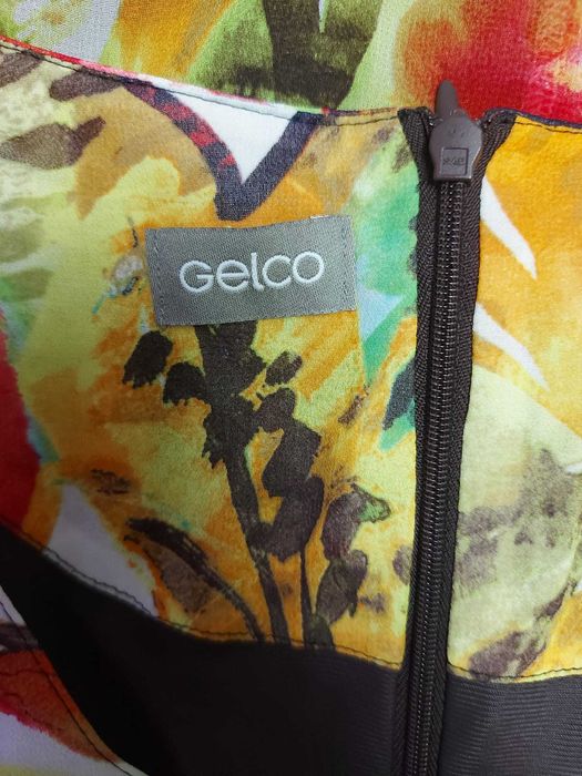 Rochie voal, lungă, florală, multicoloră, Gelco, mărimea 48 (XL/XXL)