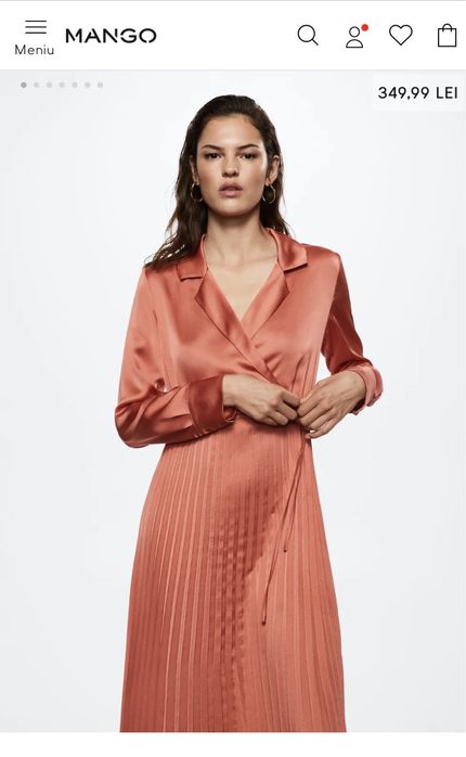 Rochie plisata satinata Mango, mar M, REF. 37074017-DANCER-A-LM