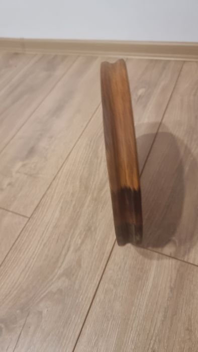 Комплект от дървен поднос и 6 бр. кристални чаши за ракия