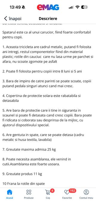 Tricicleta tip carut