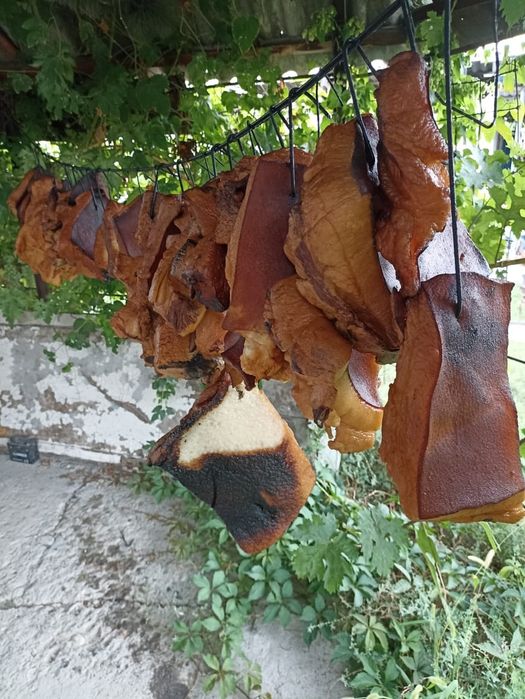 Сало, копчёное  на опилках.      яблони