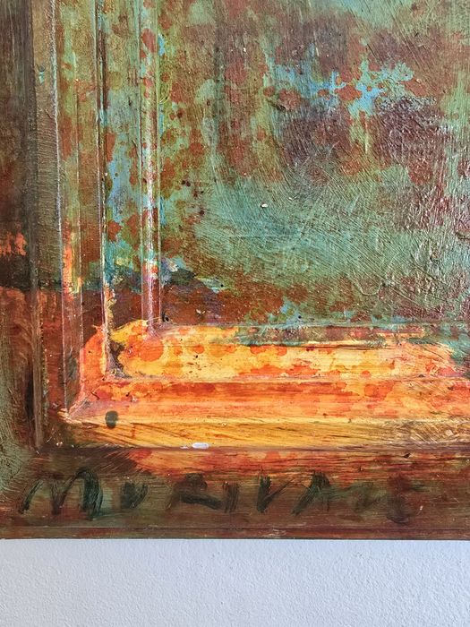 Pictura Anemone artist Murivale ulei pe carton 2021