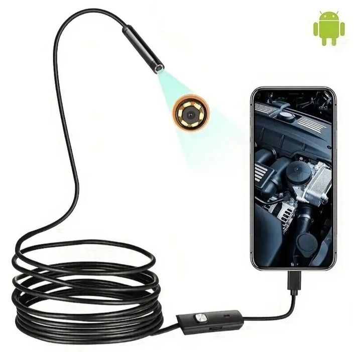 Camera Inspectie 2m , Camera Endoscopica Flexibila cu leduri ajustabile Android