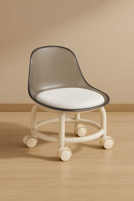 Детский стул акриловый на колёсах, до 6 лет